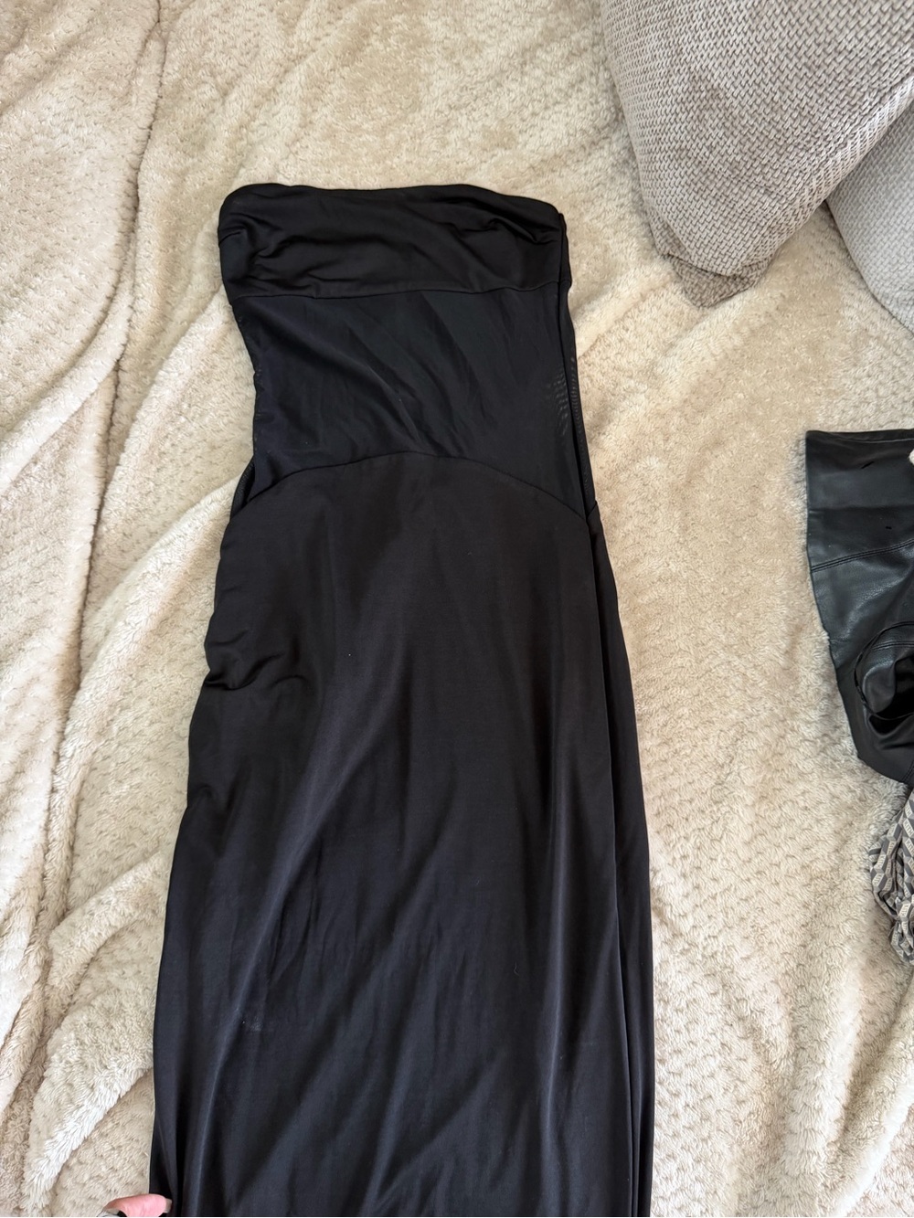 Tiger Mist Black Strapless Evening Gown